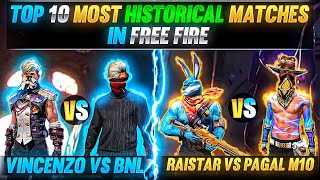 TOP 10 MOST HISTORICAL MATCHES IN FREE FIRE | SMOOTH 444 VS WHITE 444  | CLASH OF GODS FREE FIRE