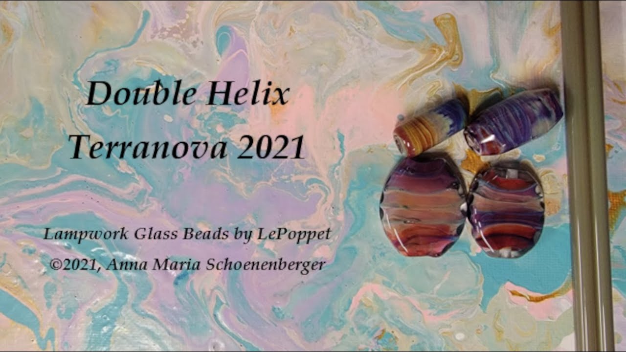 Lampwork Glass Beads:  Double Helix Terranova 2021