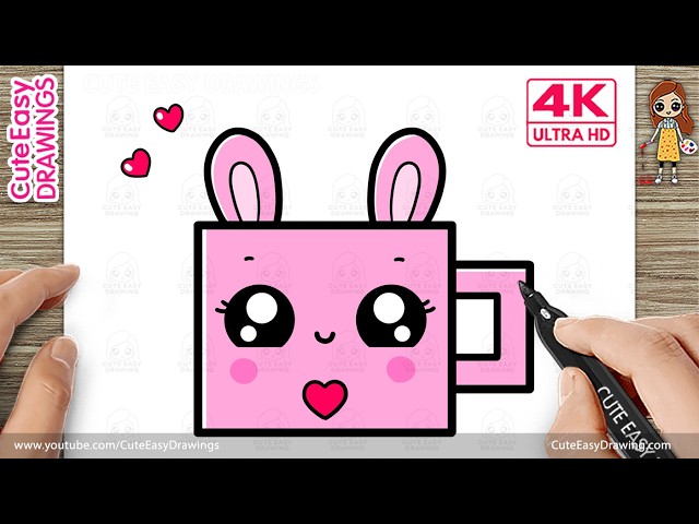 How to Draw a Cute Bunny Mug | Easy Kawaii Cup Drawing for Kids | Step ...