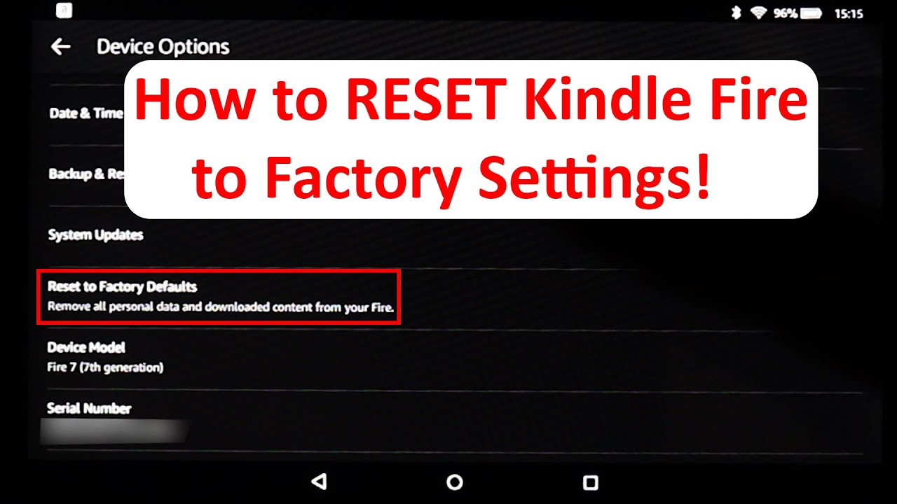 How to RESET Amazon Fire Tablet YouTube