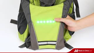 Wireless Remote Control LED Light Warning Backpack With Turn Signal Lights