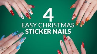 Easy Christmas Nail Sticker Designs - LDS Lavis Dip