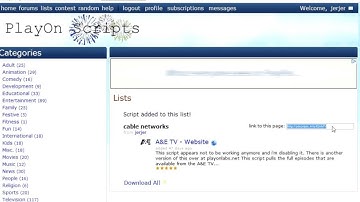 PlayOn Scripts Highlights: Lists