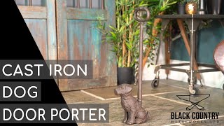 Rustic Cast Iron Dog Door Stop