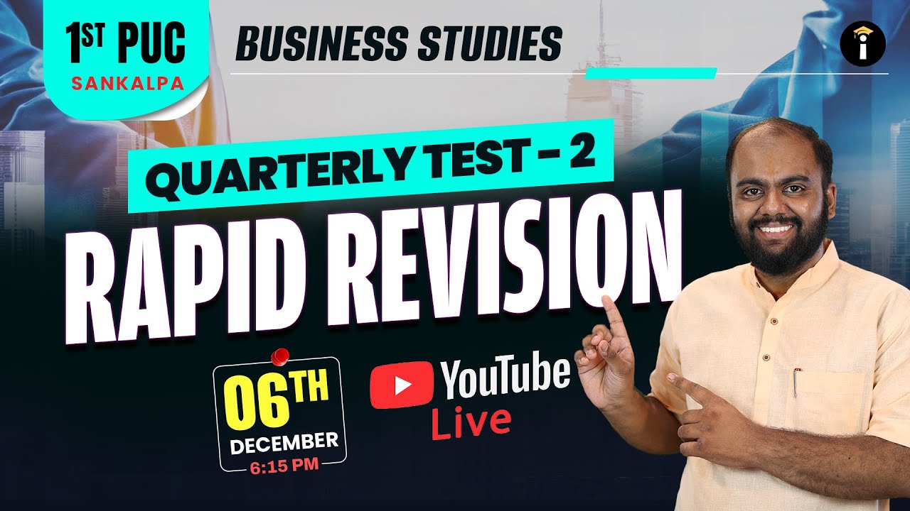 Business Studies | Quarterly Test - 2 | Rapid Revision | Class 11th | 1st PUC Commerce | In Kannada