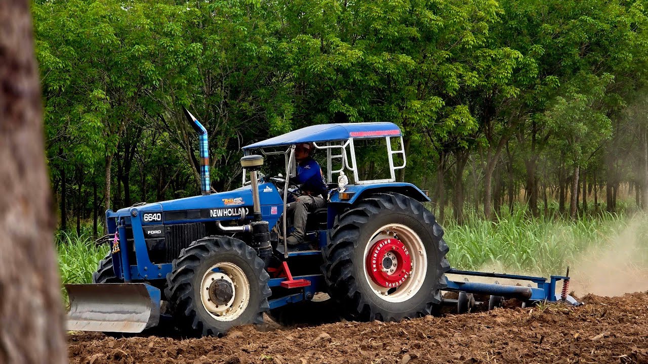 มาชมรถไถ 6640 ยกร่องมันด้วยหางพรวน