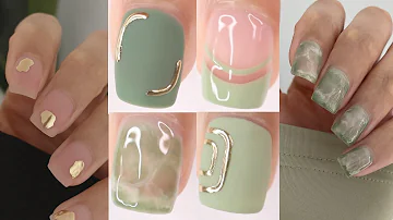 spring nail art 2023 | gel polish designs | chrome nails | green nails