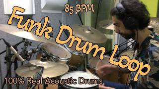 Funk Free Drum Loop (85 bpm) | 100% Real Acoustic Drums | Download Now!