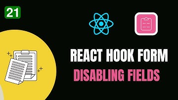 #21 REACT HOOK FORM 📝 -  DISABLING FIELDS 🌟🔧 | #codewithaswin #yt #reactjs #forms #reacthookform