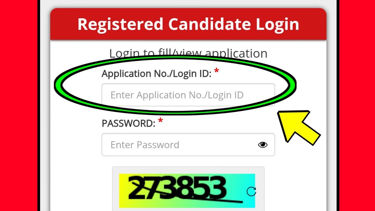Application no aur login id ka matlab kya hota hai aur kya dale