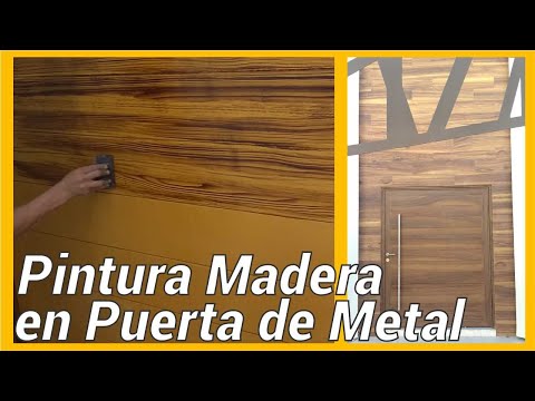 como pintar una puerta de metal color madera 