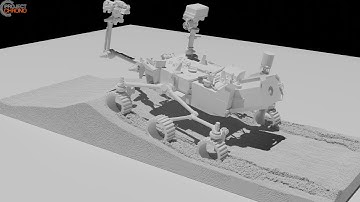 Chrono::GPU Curiosity DEM Simulation with 12M Particles (High Ground Cohesion)