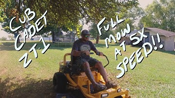 Cub Cadet ZT1 42: 1 Month Review and Yard Mow at 5X SPEED