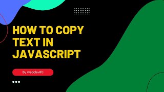 how to copy text in javascript | copy paste in javascript | javascript tutorial