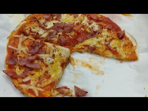 Pizza con tortitas de trigo en airfryer en solo 5 minutos