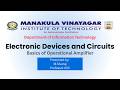 Basics of Operational Amplifier | Electronic Devices & Circuits