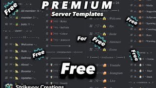 Premium Discord Server Templates for Free 😱 Design Server Templates #easy #tutorial #setup