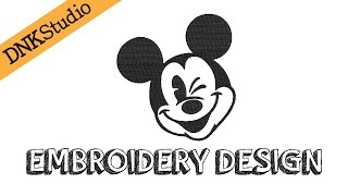 Mickey Mouse Head  Machine Embroidery Design | Redraw