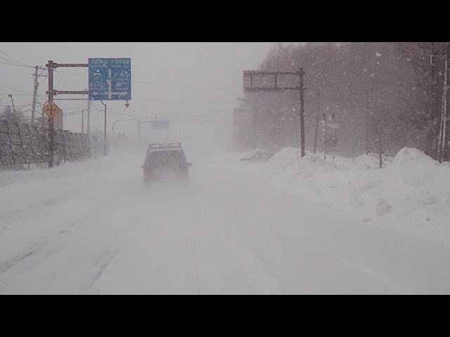 車載カメラ 地吹雪とホワイトアウト In 北海道 Drifting Snow Whiteout In Hokkaido Youtube