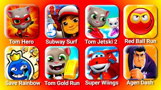 My Talking Tom (Hero Dash,Jetski 2,Gold Run)+Subway Surf,Super Wings,Agen Dash,Save Rainbow screenshot 5