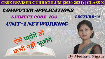 Computer Applications| Networking | Part-4 | Class 10| CBSE 2020-21| Code 165| By Medhavi Nigam