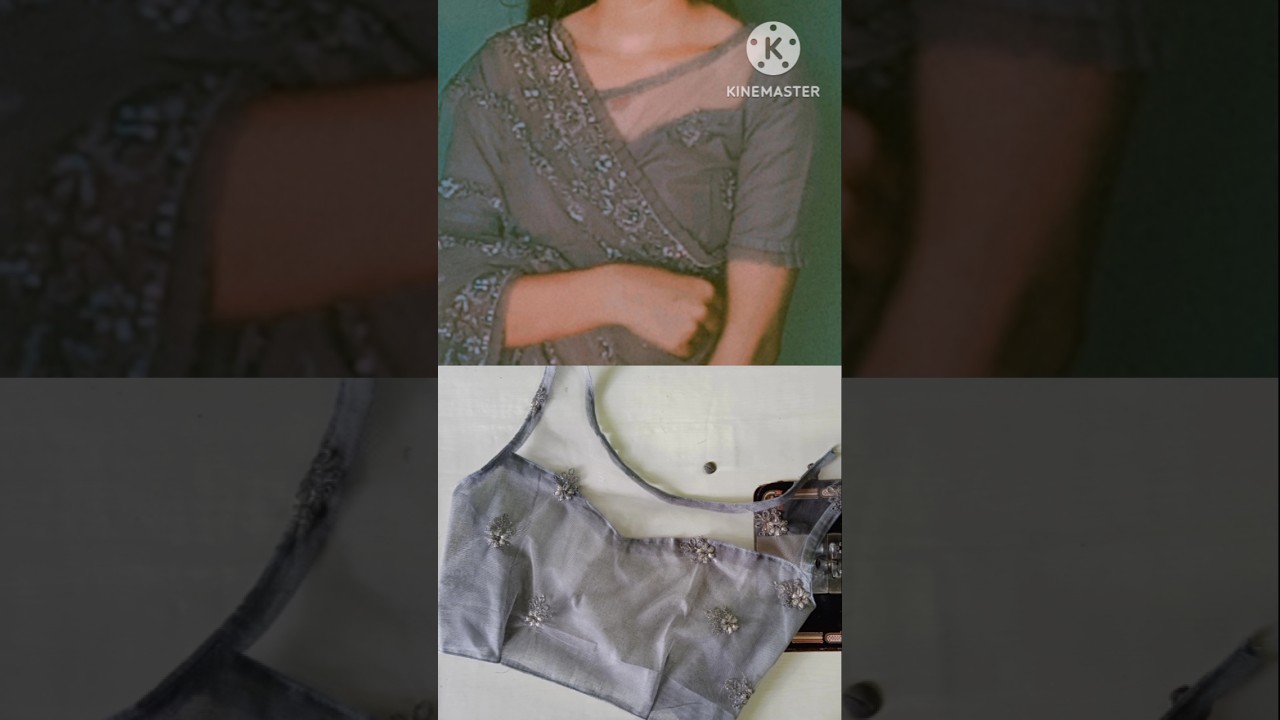 Latest net blouse design cutting and stitching,front and back 👌