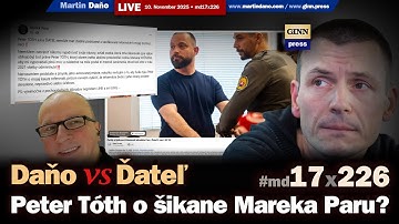 Live: Ďateľ Peter Tóth o šikane advokáta Mareka Paru. Duel naživo Daňo vs Ďatel #md17x226