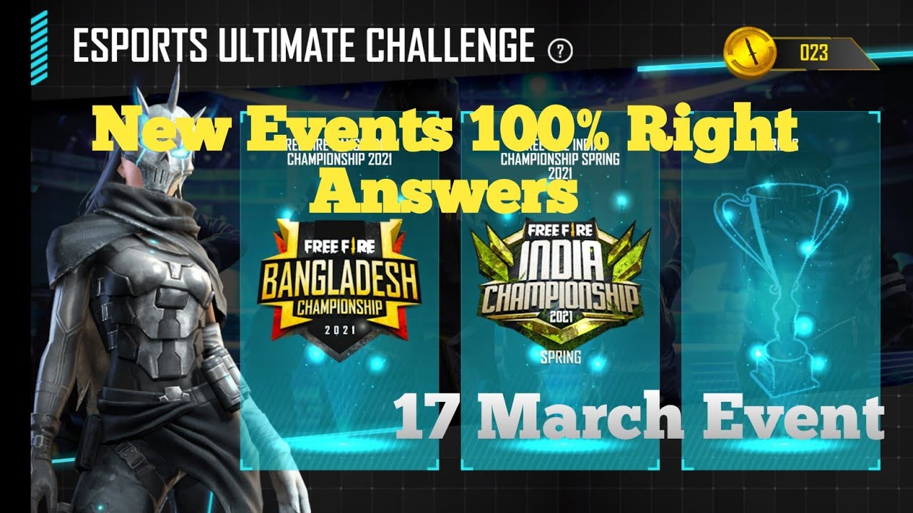 17 March All Answers | Esports Ultimate Challenge | Free Fire 2021