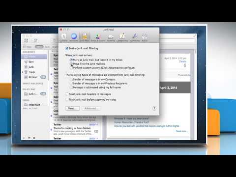 Het wijzigen van het Junk Mail Filter-Instellingen in Mac OS X ™