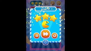 PAC-MAN Bounce - Puzzle Adventure Level 47 walkthrough solution for 3 stars