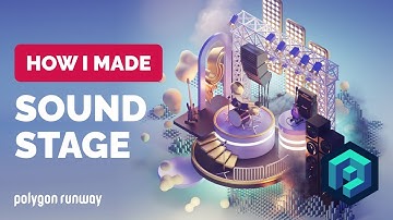 Abstract Sound Stage in Blender - 3D Modeling Process | Polygon Runway
