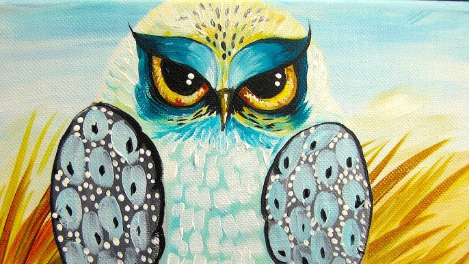 Adult Virtual Owl Canvas Paint Pre-Recorded Lesson
