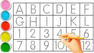 Kids rhymes | A to Z  | collection for writing along dotted lines for toddler | Alphabet | ABCD |abc
