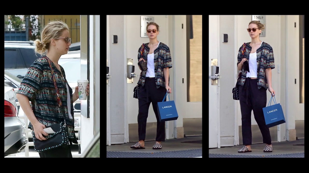 Jennifer Lawrence Leaving a dermatology office in Beverly Hills - YouTube