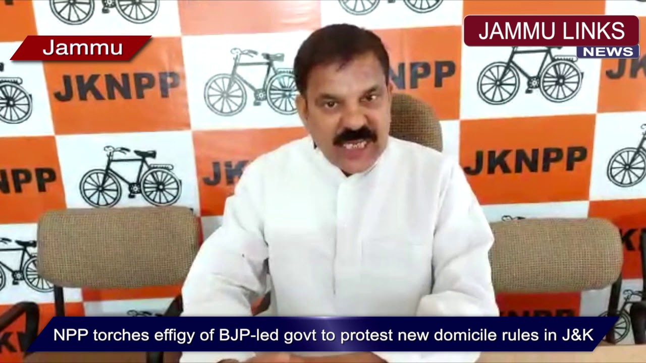 NPP torches effigy of BJP led govt to protest new domicile rules in J&K