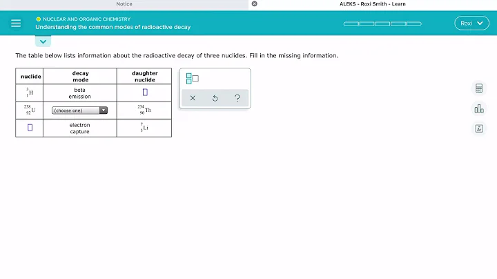 ALEKS: Understanding the common modes of radioactive decay