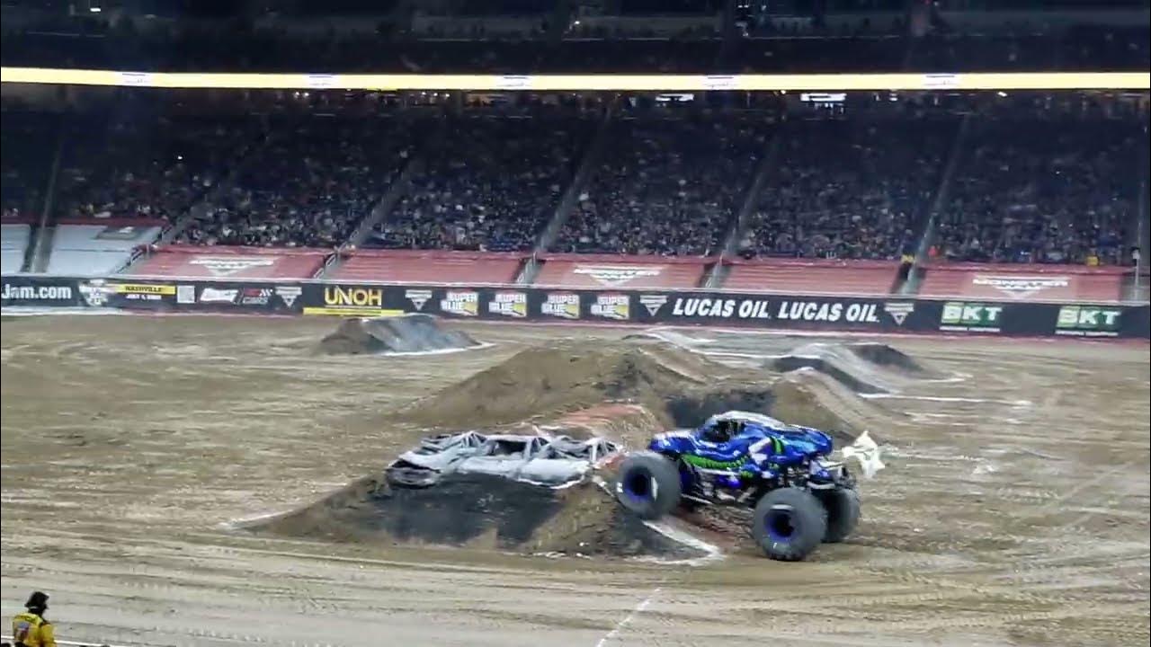 Monster Jam Detroit March 2023 Show 2 Velociraptor Freestyle YouTube