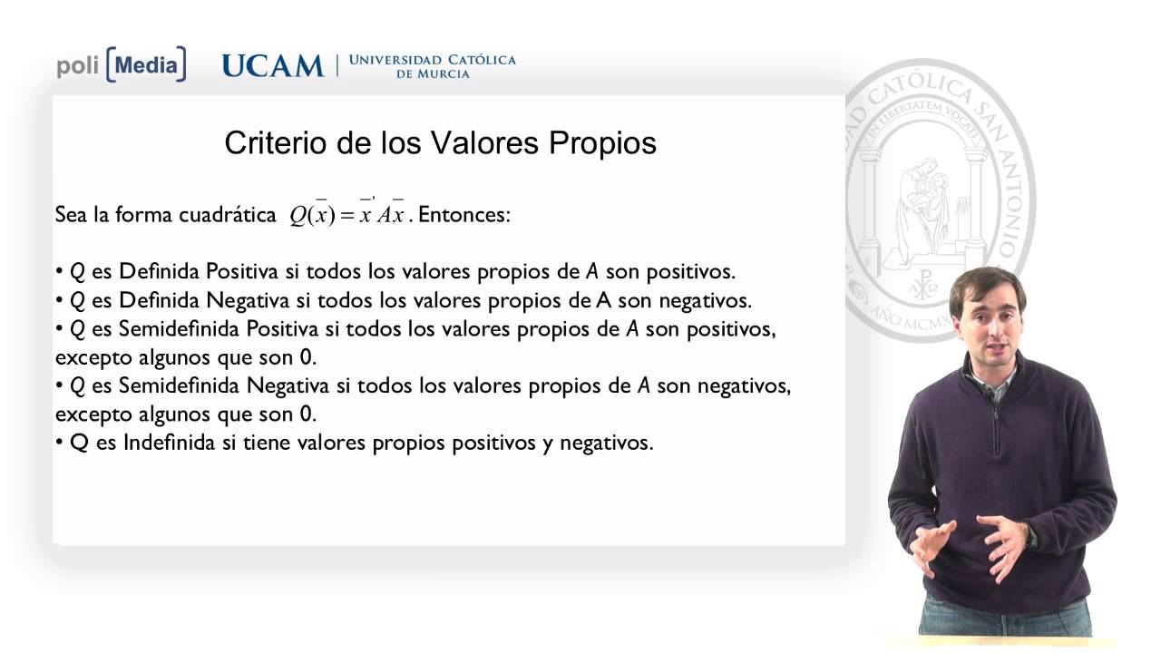 Matemáticas para la Empresa I  - Criterios de los Valores Propios - Alfonso Rosa - YouTube