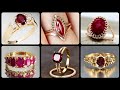 Luxury & Timeless Classical Vintage Princess Cut Gold and Ruby Rings For Engagement and Wedding