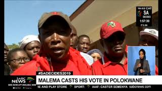 #SADECIDES 2019 | Malema and wife cast their vote in Seshego