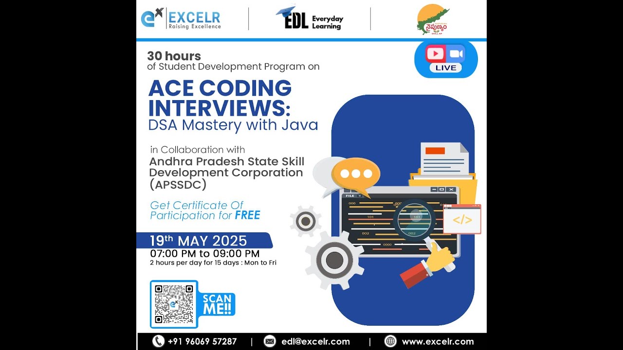 30 hours of student development programme on DSA Mastery with Java