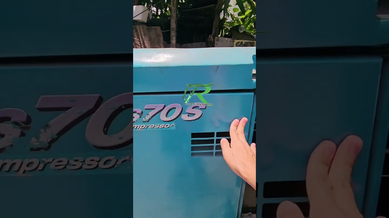 70CFM Airman Air Compressor, Isuzu 3YC1, Surplus Japan, 3 Cylinder