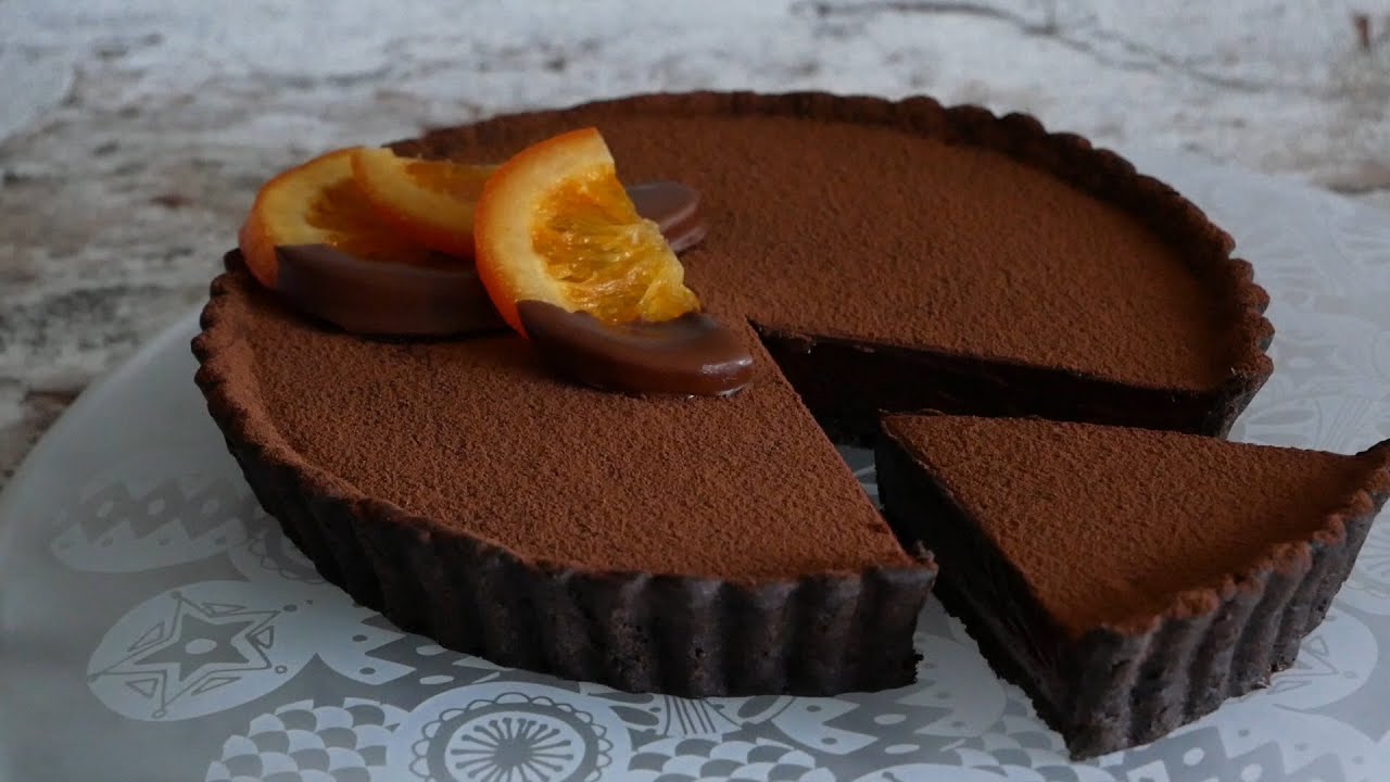 バター無しオイルで作れるタルト台の生チョコタルト Chocolate Tart Youtube