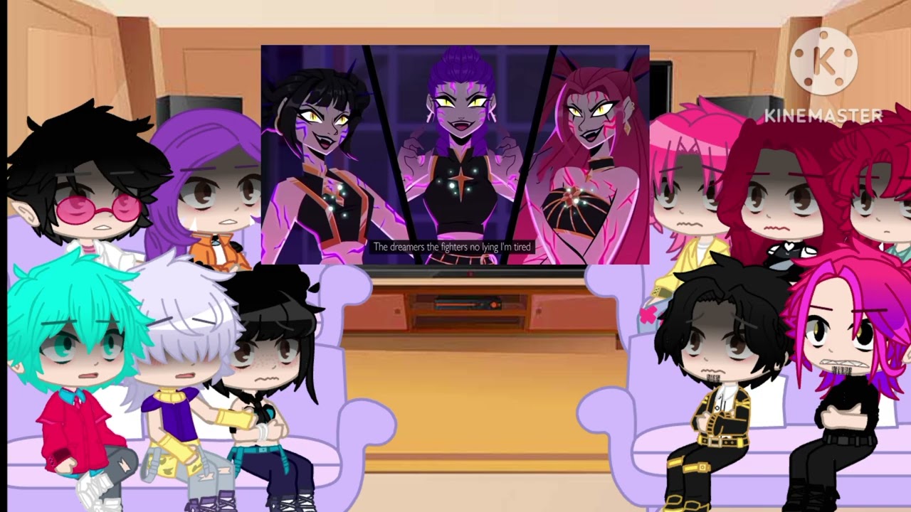 K-Pop Demon Hunters react to Huntrix Villain song