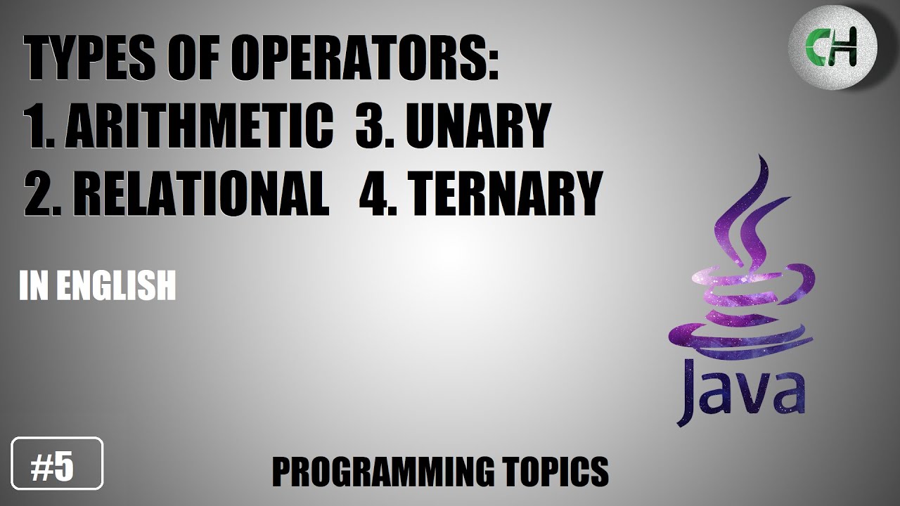 Arithmetic operator | Unary operator | Relational operator | Ternary ...