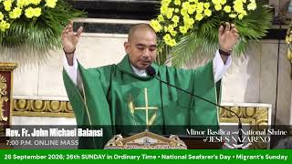 Quiapo Church 7PM Live Mass • 26 September 2026; 26th SUNDAY in Ordinary Time (Anticipated Mass)