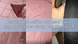 Review Homelike Moment Twin Comforter Set Grey, Comforters Twin Size Bed Sets, Soft Lightweight Down