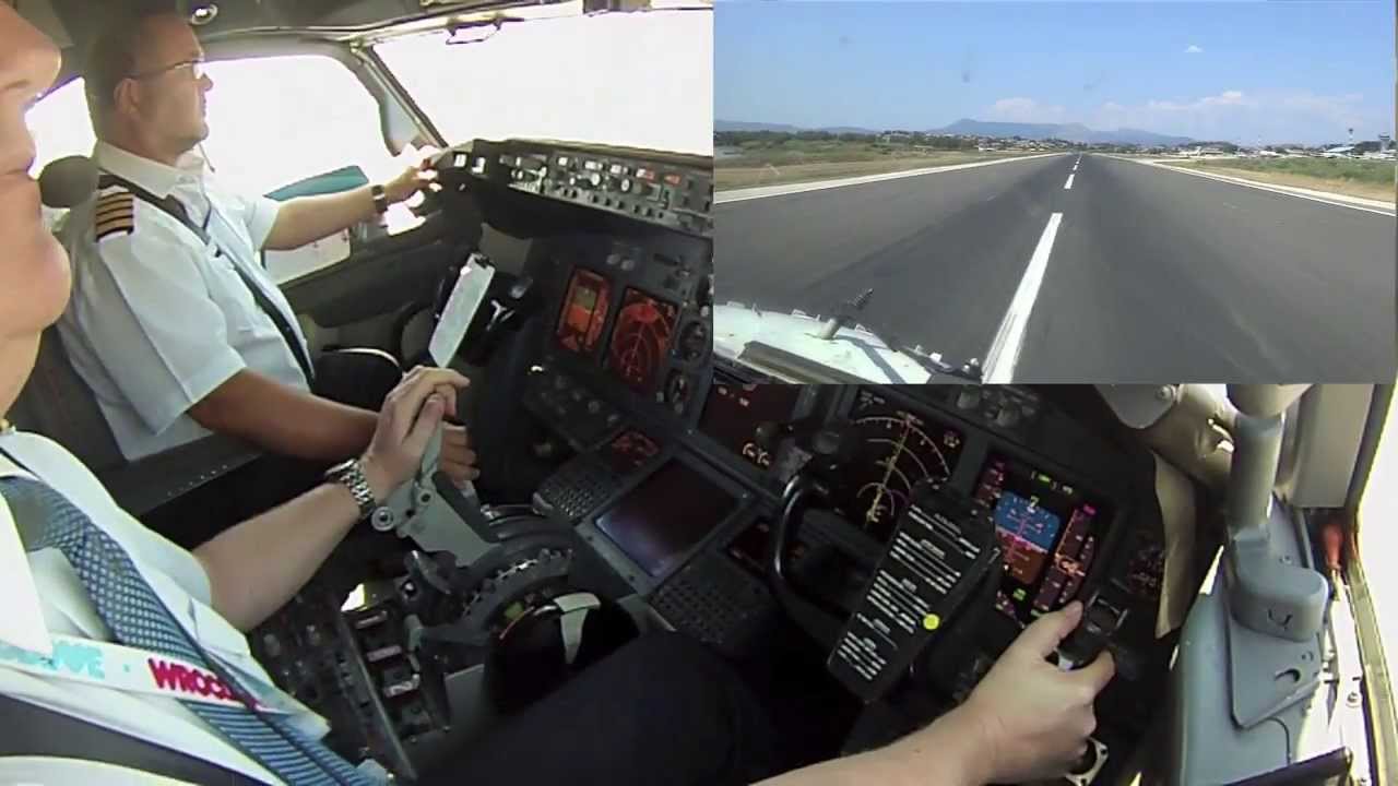 Approach to Corfu in the 737 Cockpit - multiple cameras