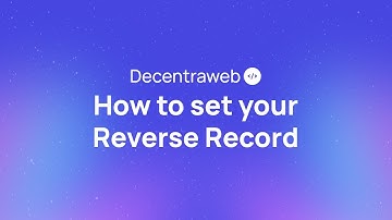 How to set your Wallet Alias Domain / Reverse Record for your Decentraweb Web3 Domain