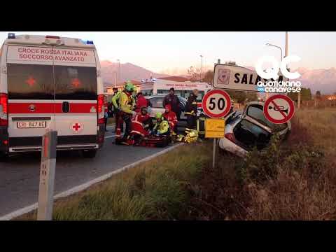 SALASSA - grave incidente in via RIVAROLO, tre feriti